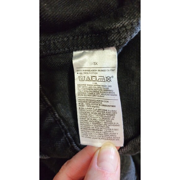 Old Navy Black Denim Jean Jacket Women’s 3X Button Up 100% Cotton Classic Fit - Picture 9 of 10